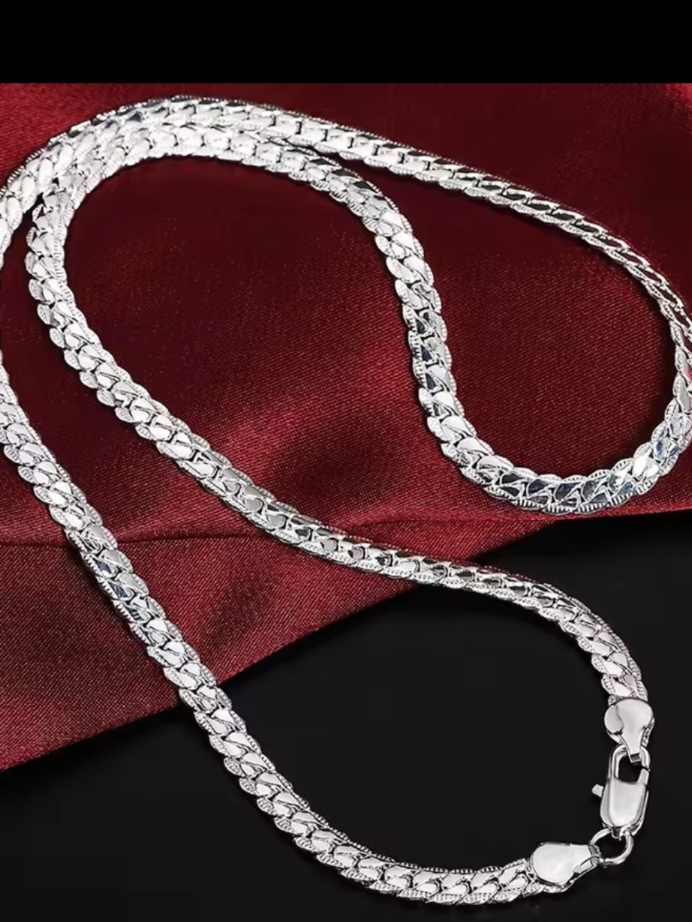 Sterling Silver Rope Chain Necklace - Silver - Picture 3 of 3